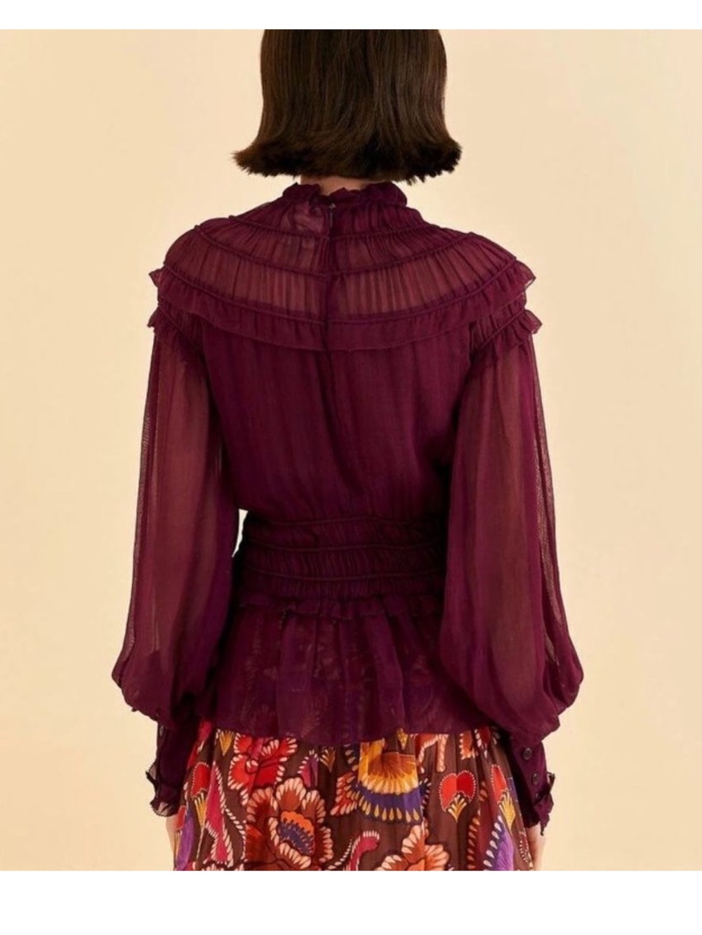 FARM Rio Purple Ruffle Peplum Blouse - Picture 7 of 16